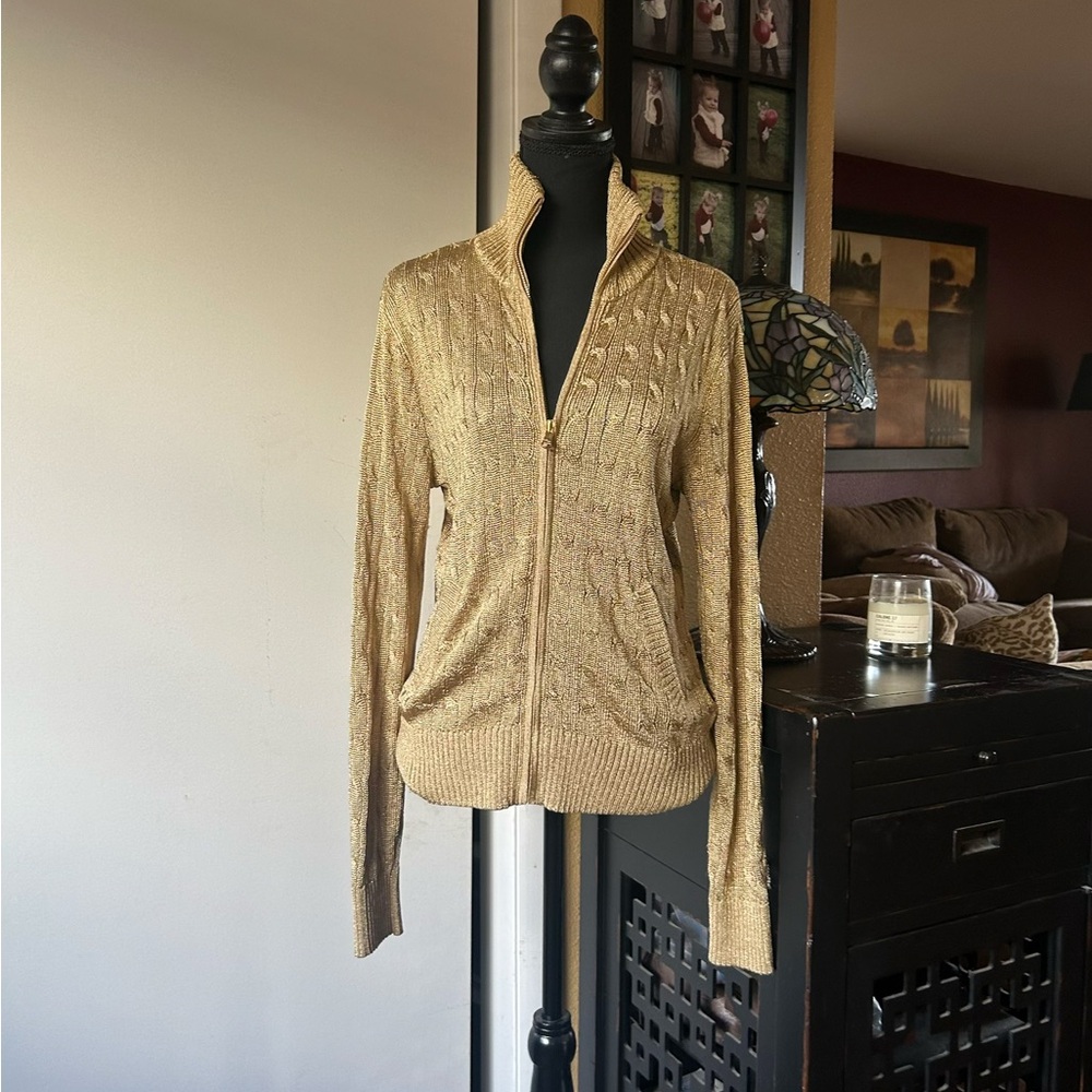 Ralph Lauren Gold Women's Turtleneck Sweater